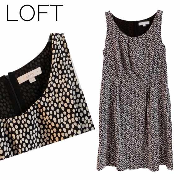 loft black and white polka dot dress